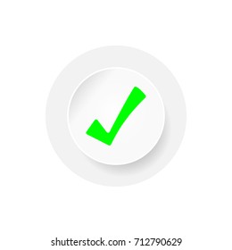Right icon isolated on white background. Green tick mark in circles. EPS10 vector illustration for design element, web, banner, template, poster, app, sign, symbol, infographic.