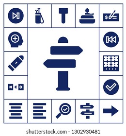  right icon set. 17 filled right icons.  Simple modern icons about  - Next, Positive, Bullet, Sign Post, Scrabble, Previous, Burner, Check, Center alignment, Arrow, Left alignment