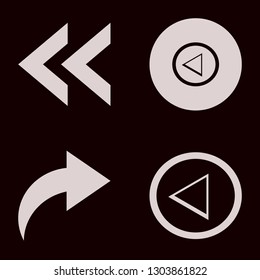 right icon set with left arrow and right arrow vector illustration