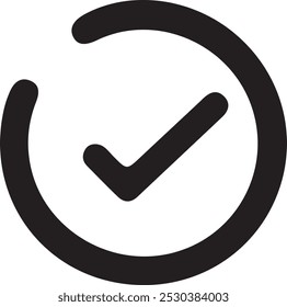Estilo del Vector de la silueta del icono derecho con el fondo blanco