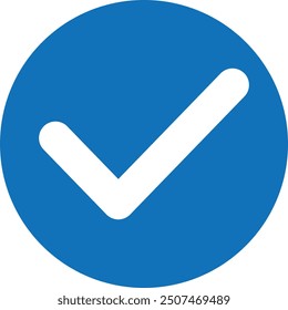 Icono derecho, icono de marca de verificación, Vector de icono de marca de verificación (versión azul)