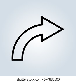 The right icon. Turn to right icon. Direction and arrow, navigation symbol