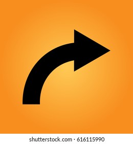The right icon. Turn to right icon. Direction and arrow, navigation symbol
