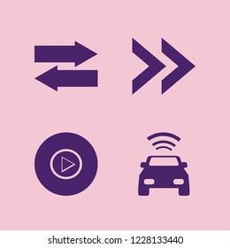 right icon. right vector icons set left right arrows, car with signal and right arrow
