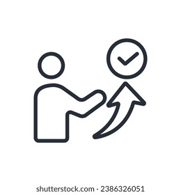 right icon. vector.Editable stroke.linear style sign for use web design,logo.Symbol illustration.