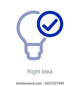 Right Idea and innovation icon concept