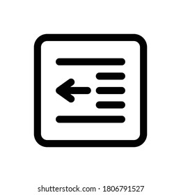 Right Indent (Text Edition) icon outline vector. isolated on white background