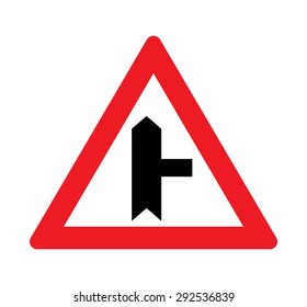 Right Junction warning of traffic signs.