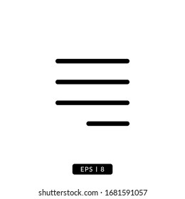 Right Justify Icon Vector - Line