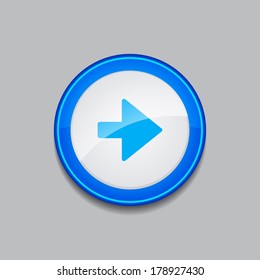 Right Key Circular Vector Blue Web Icon Button 
