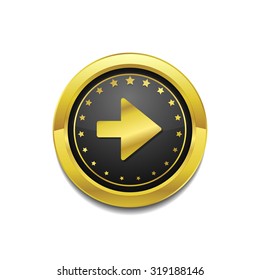 Right Key Circular Vector Gold Web Icon Button