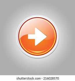 Right Key Circular Vector Orange Web Icon Button