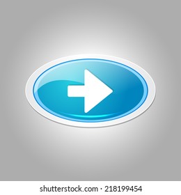 Right Key Elliptical Vector Blue Web Icon Button