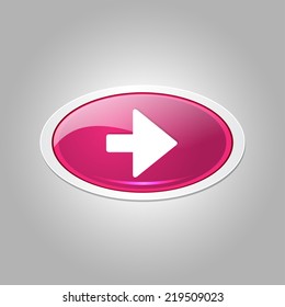Right Key Elliptical Vector Pink Web Icon Button