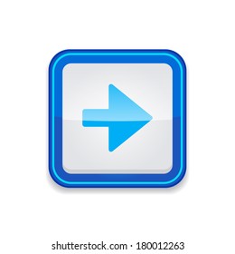 Right Key Rounded Corner Vector Blue Web Icon Button