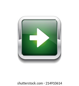 Right Key Rounded Rectangular Vector Green Web Icon Button
