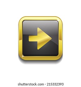 Right Key Square Vector Golden Black Web Icon Button