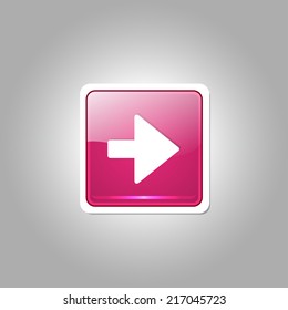 Right Key Square Vector Pink Web Icon Button