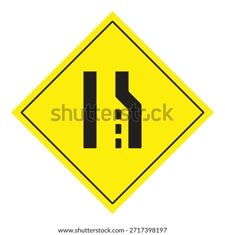 Right Lane Ends traffic sign Victor Art