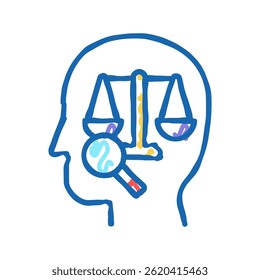 Derecho Derecho Diccionario Doodle Icono Sketch Vector. Derecho Derecho Derecho Diccionario Signo. Ilustración de símbolo aislado