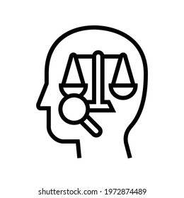right law dictionary line icon vector. right law dictionary sign. isolated contour symbol black illustration