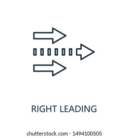 Right Leading outline icon. Thin line concept element from productivity icons collection. Creative Right Leading icon for mobile apps and web usage.