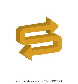 right and left arrow 3d style icon vector illustration design