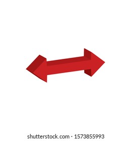 right and left arrow 3d style icon vector illustration design