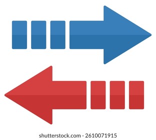 Right and left arrow icon isolated on white background.