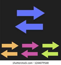 right left arrow icon in multicolor. Simple glyph vector of arrow set for UI and UX, website or mobile application on white background