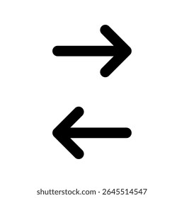 Right and left arrow icon in rounded corner. Forward and back sign. Next and previous symbol