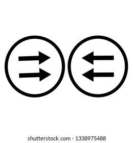 Right And Left Arrow Icon Set Collection / Illustration