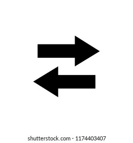 right left arrow icon. Simple glyph vector for UI and UX, website or mobile application on white background