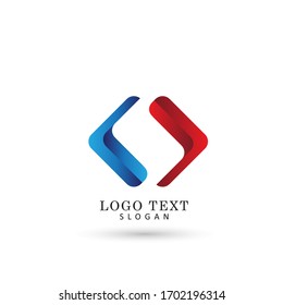 Right Left Arrow Logo. Symbol & Icon Vector Template.