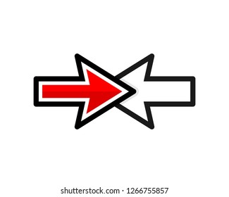 right and left arrow sign design