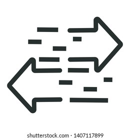right and left arrow speed - minimal line web icon. simple vector illustration. concept for infographic, website or app.