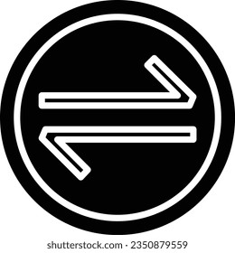 Right Left Arrow Vector Icon Glyph Style
