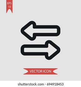 Right left arrows vector icon, illustration symbol
