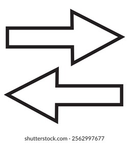 Right Left Back Straight Bold arrow sign collection, set of Red black and White arrows icons, isolated on white background.