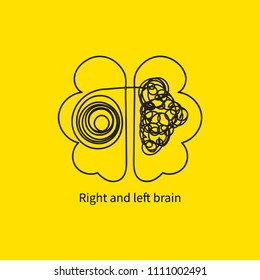 Right and left brain, logic and creativity. Vector illustration