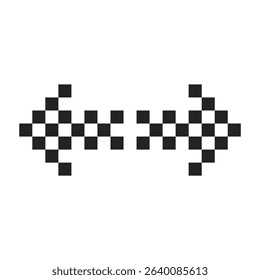 Right and left direction arrow icon in 8 bit pixel style. Illustrations vector