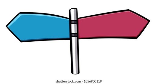 Right and Left Direction signs doodle 
