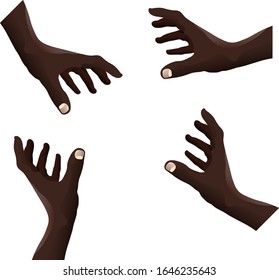 right and left hands of a black man in a realistic style, a gesture of support or trying to catch something