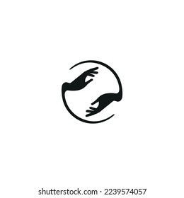 Right and left hands drawing. Hand icons.