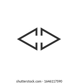 Diseño del logotipo de la flecha de orientación a la derecha, letra abstracta H. flechas abstractas triangulares, identidad de empresa de símbolos empresariales. Ilustración vectorial de material aislada en fondo blanco.