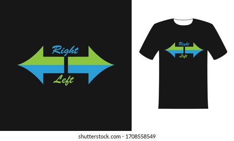 right left t shirt design in vector