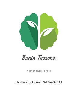 right left and tree brain design logo