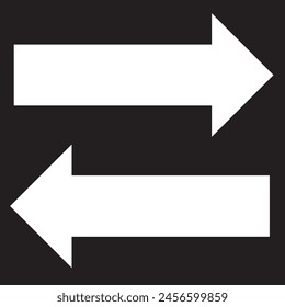 right left white arrow on a black background