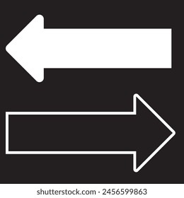 right left white arrow on a black background