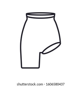 Right leg exposed short icon isolated on white background. Shape wear symbol modern, simple, vector, icon for website design, mobile app, ui. Vector Illustration